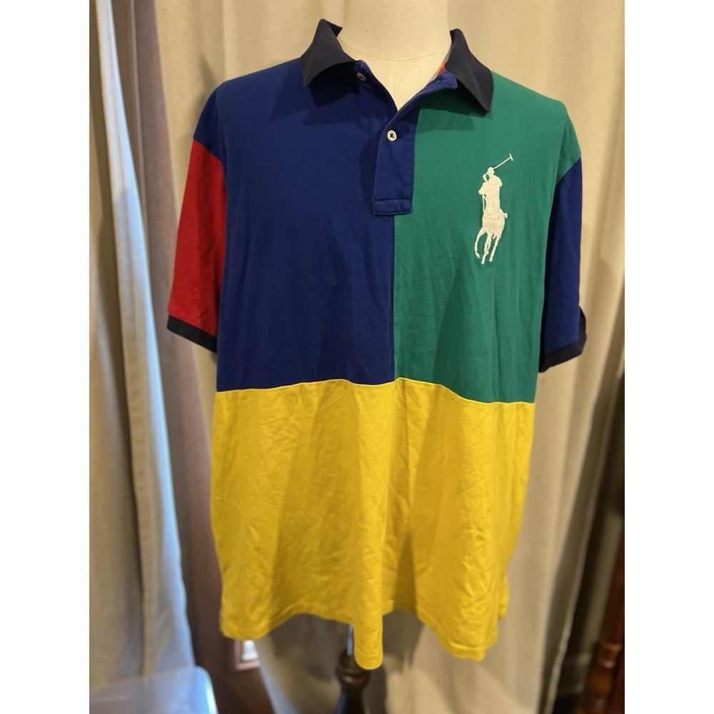 Ralph Lauren Colorblock Polo - Blue Green Yellow Red